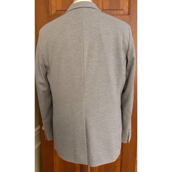 Banana Republic Tailored Slim Fit Blazer Men 44R Gray Textured Sport Coat Jacket - Picture 8 of 16